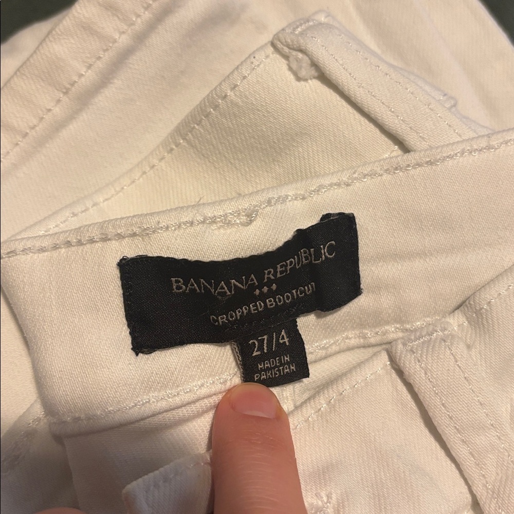 Cropped White Bootcut Jeans Banana Republic Sz 27 - Picture 7 of 9